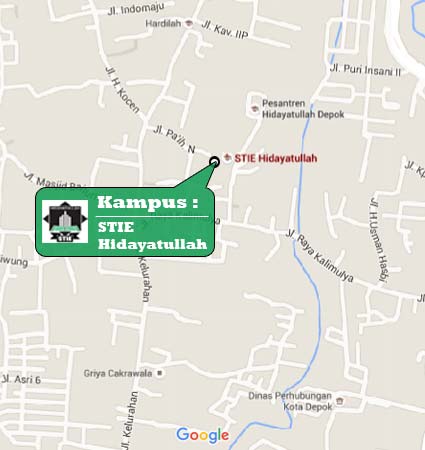 Peta Lokasi Kampus STIE Hidayatullah Depok Nomor